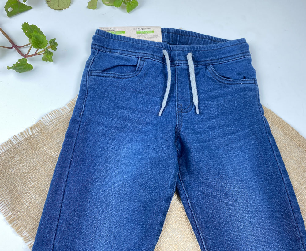 شلوار جین اسلش برند pepperts طرح پایین کش دار کمربند طوسی دار سورمه ای رنگ