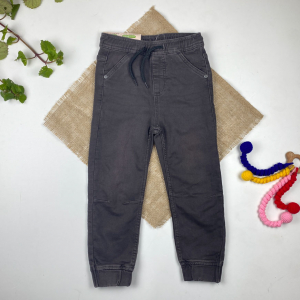 شلوار جین اسلش برند lupilu طرح پایین کش دار کمربند مشکی دار ذغالی رنگ