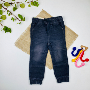 شلوار جین اسلش برند lupilu طرح پایین کش دار کمربند مشکی دار مشکی رنگ