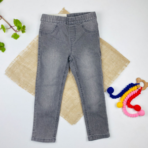 شلوار جین برند lupilu طرح جیب نما کمرکش و کش تنظیم دار فیلی رنگ