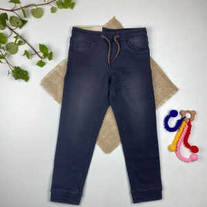 شلوار جین اسلش برند pepperts طرح پایین کش دار کمربند زرد دار مشکی رنگ