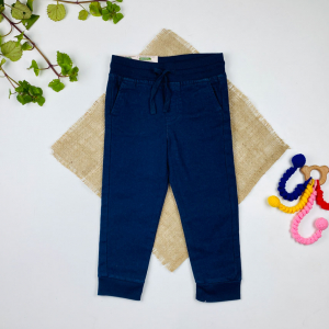 شلوار جین اسلش برند lupilu طرح پایین کش دار کمربند سورمه ای رنگ آبی تیره رنگ