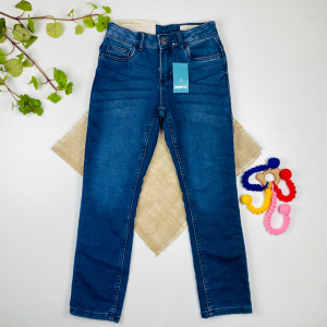 شلوار جین راسته برند pepperts طرح جیب دار بند تنظیم دار سورمه ای رنگ