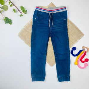 شلوار جین راسته برند lupilu طرح کمرکش دار چند رنگ جیب دار سورمه ای رنگ