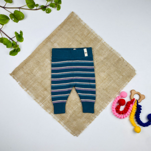 شلوار نوزادی مچ دار برند لوپیلو طرح راه راه سبز سدری رنگ - 0 تا 2 ماه