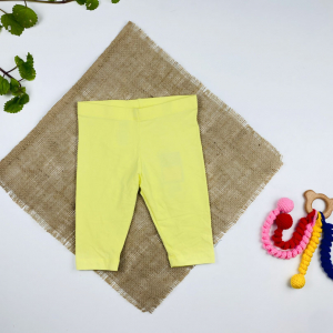 شلوار کوتاه نوزادی دخترانه ساده برند لوپیلو طرح راحتی منزلی لیمویی رنگ - 12 تا 24 ماه