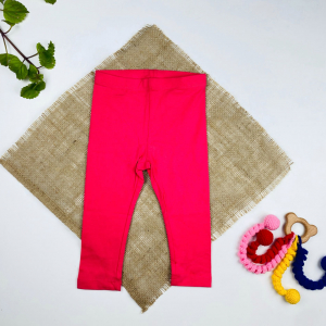 شلوار نوزادی دخترانه برند لوپیلو طرح ساده راحتی صورتی پررنگ