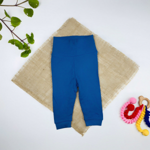 شلوار نوزادی پسرانه مچ دار برند لوپیلو طرح پشت طرح دار کمرکش پهن ابی نیلی رنگ