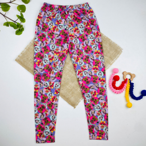 شلوار دخترانه برند لوپیلو طرح دختر رنگارنگ یاسی رنگ - 8 تا 9 سال