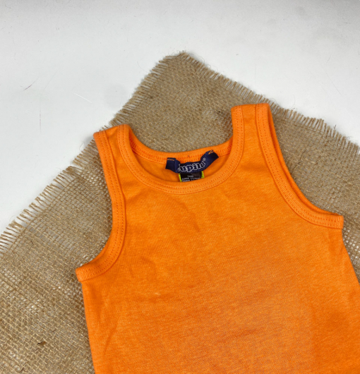 بادی نوزادی آستین تاپ برند لوپیلو طرح ساده یقه گرد گلبهی رنگ - 6 تا 12 ماه