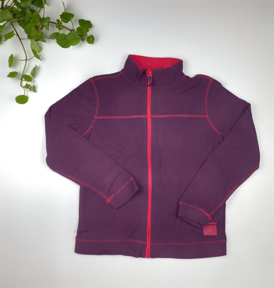 سویشرت آستین بلند طرح زیپی بدون دکمه بنفش رنگ - 10 تا 12 سال