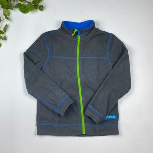 سویشرت آستین بلند طرح جلو زیپ دار بدون کلاه طوسی تیره رنگ