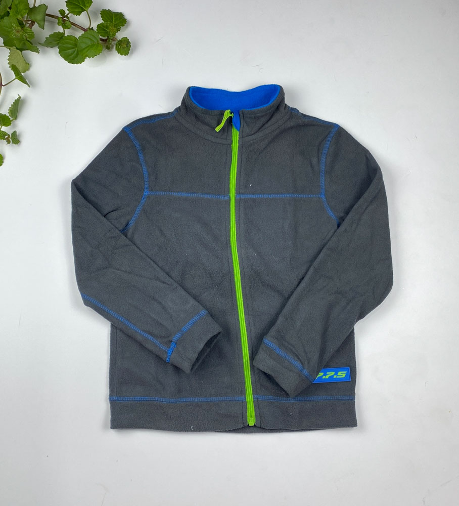 سویشرت آستین بلند طرح جلو زیپ دار بدون کلاه طوسی تیره رنگ