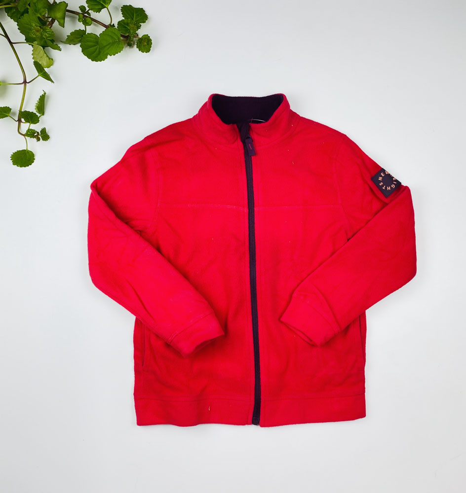 سویشرت آستین بلند طرح زیپی بدون کلاه سرخابی رنگ - 6 تا 8 سال