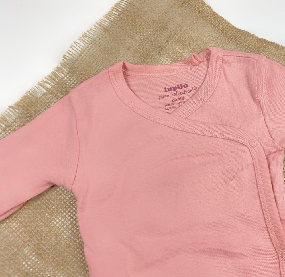 ست دو عددی بادی نوزادی دخترانه آستین بلند برند لوپیلو طرح قلب قلبی چپ راستی کالباسی رنگ - 2 تا 6 ماه