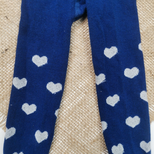 جوراب شلواری برند alive طرح قلب قلبی سرمه ای رنگ