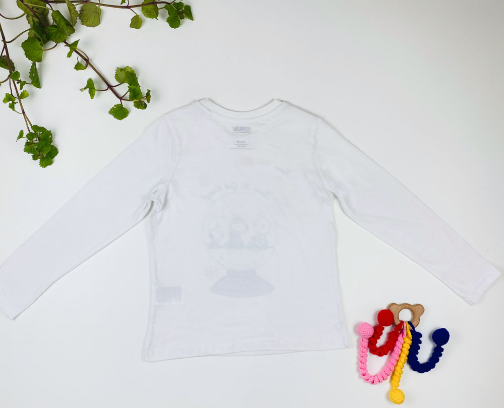 بلوز دخترانه آستین بلند طرح گوی سفید رنگ - 6 تا 8 سال