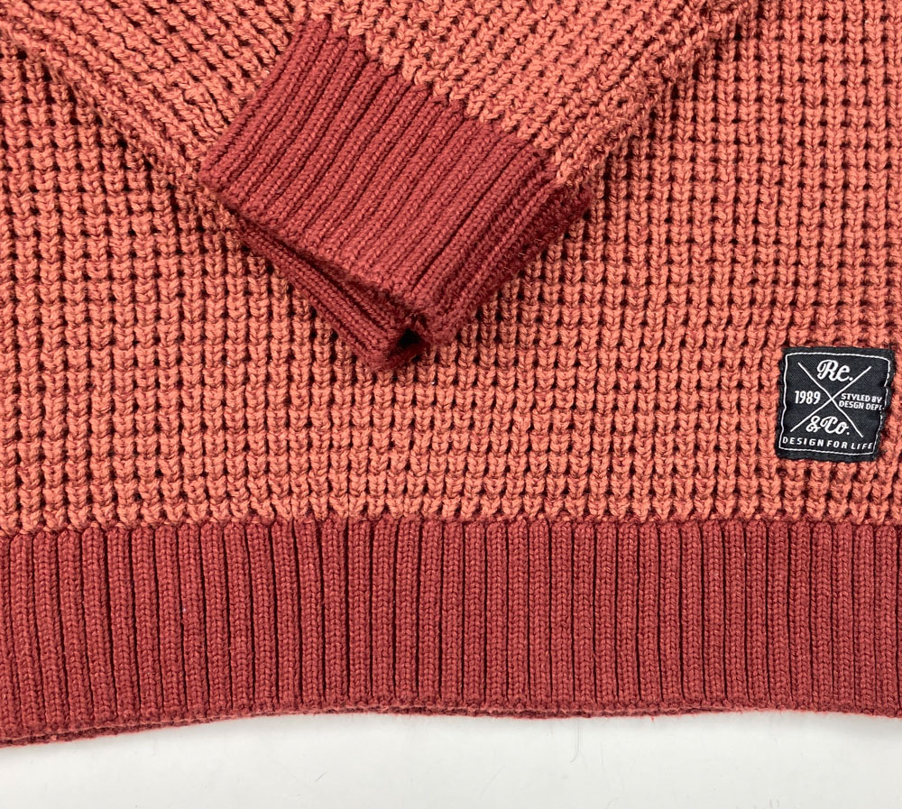 بلوز پسرانه آستین بلند طرح یقه گرد اجری رنگ - 10 سال