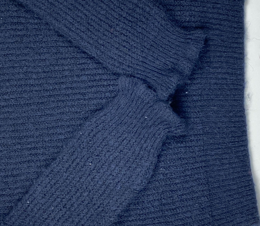 بلوز دخترانه آستین بلند طرح یقه و استین دالبری ساده سرمه ای رنگ - 8 سال