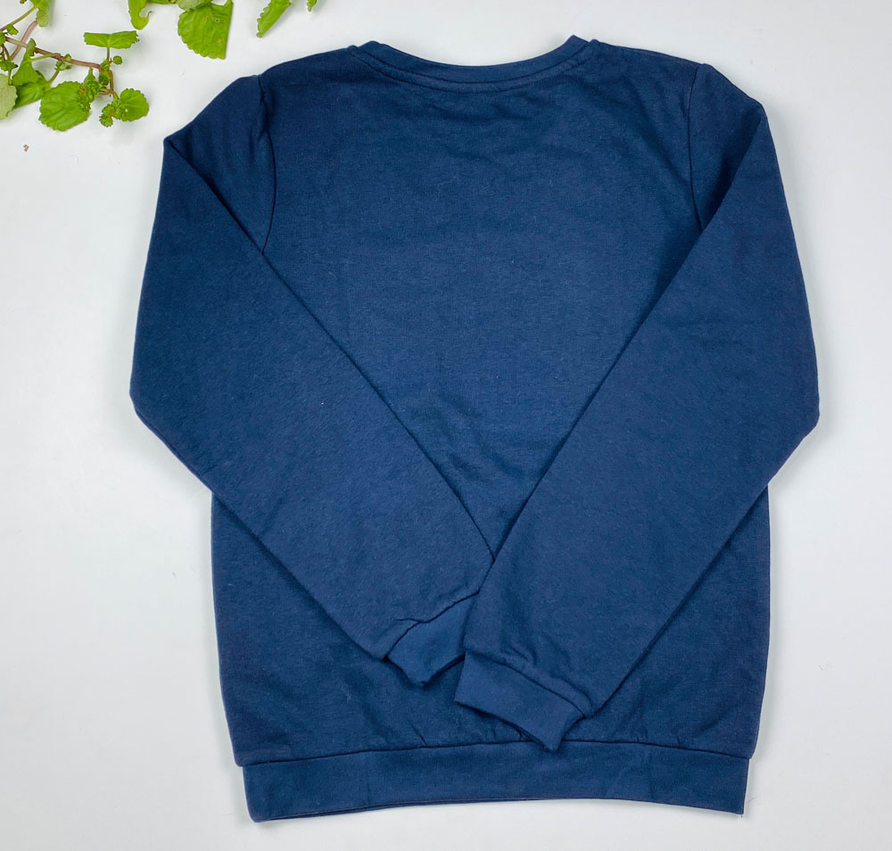 بلوز آستین بلند طرح یقه گرد ساده سرمه ای رنگ - 10 تا 12 سال