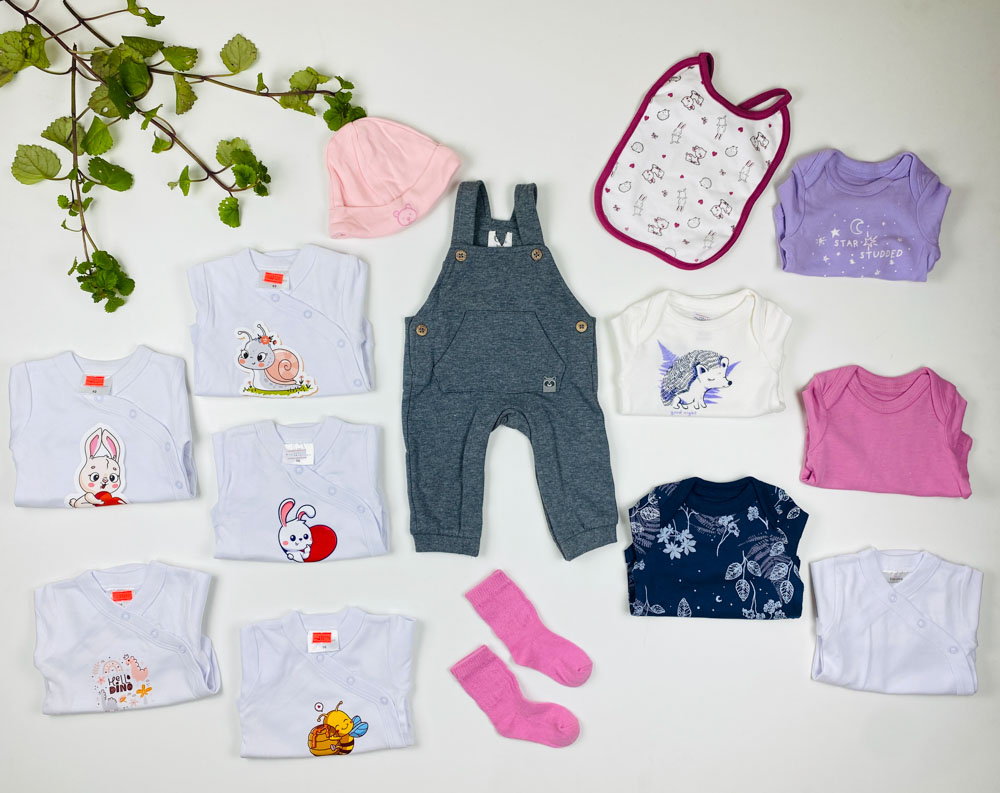 پک 14 عددی لباس سیسمونی دخترانه مدل دوم - 0 تا 3 ماه