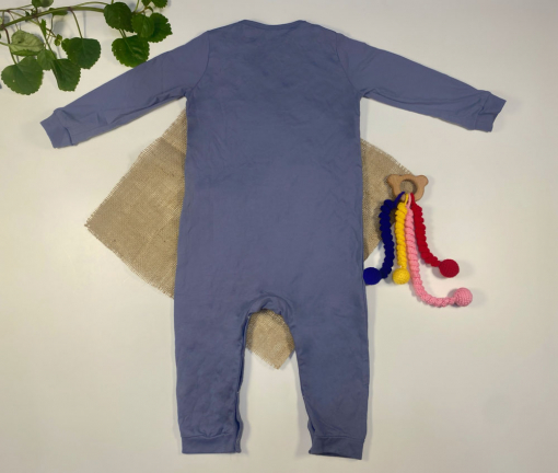 ایراد دار _ سرهمی نوزادی پسرانه آستین بلند طرح دایناسور فیلی رنگ  - 12 تا 24 ماه