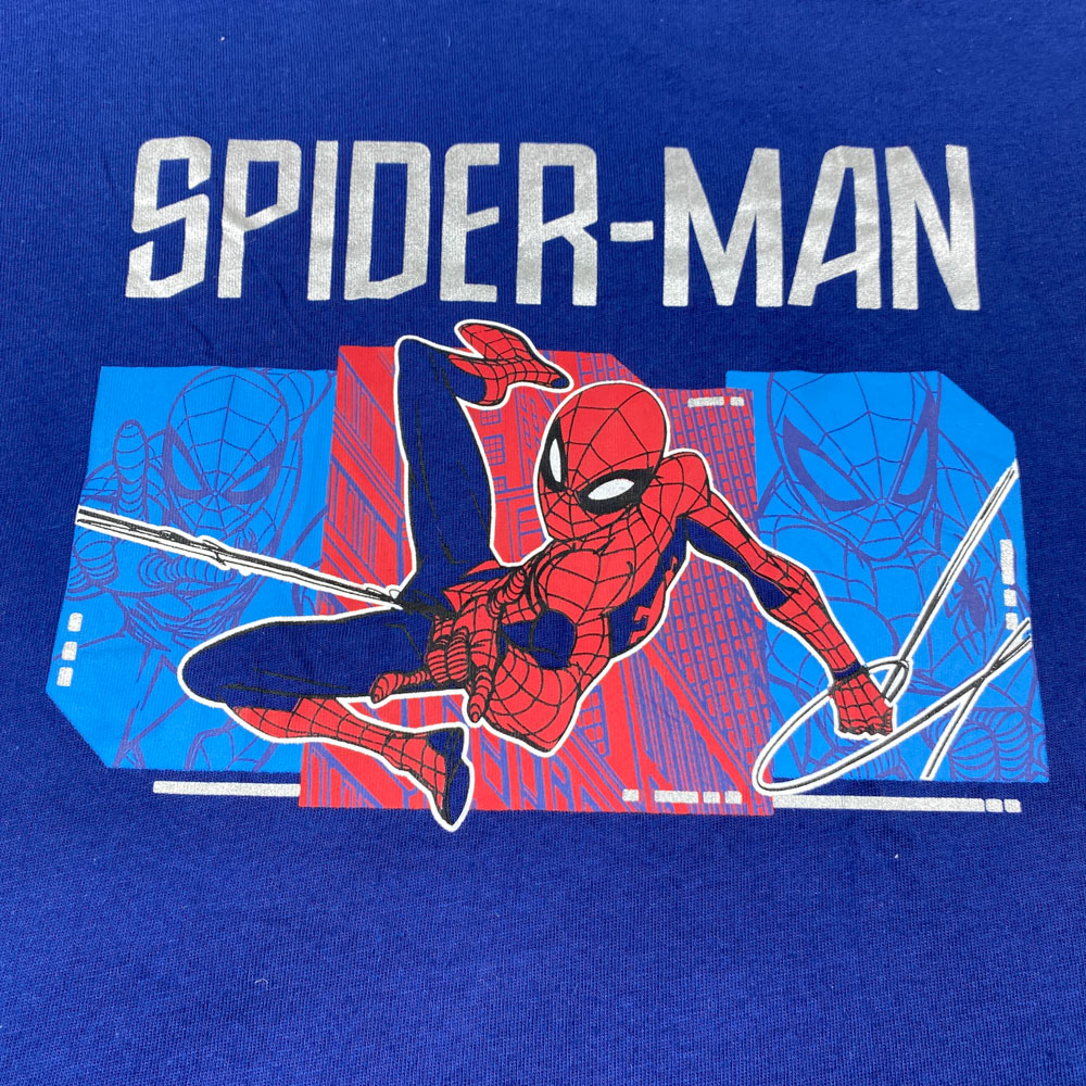 تیشرت پسرانه آستین کوتاه طرح اسپایدرمن یقه گرد سرمه ای رنگ - 8 تا 10 سال