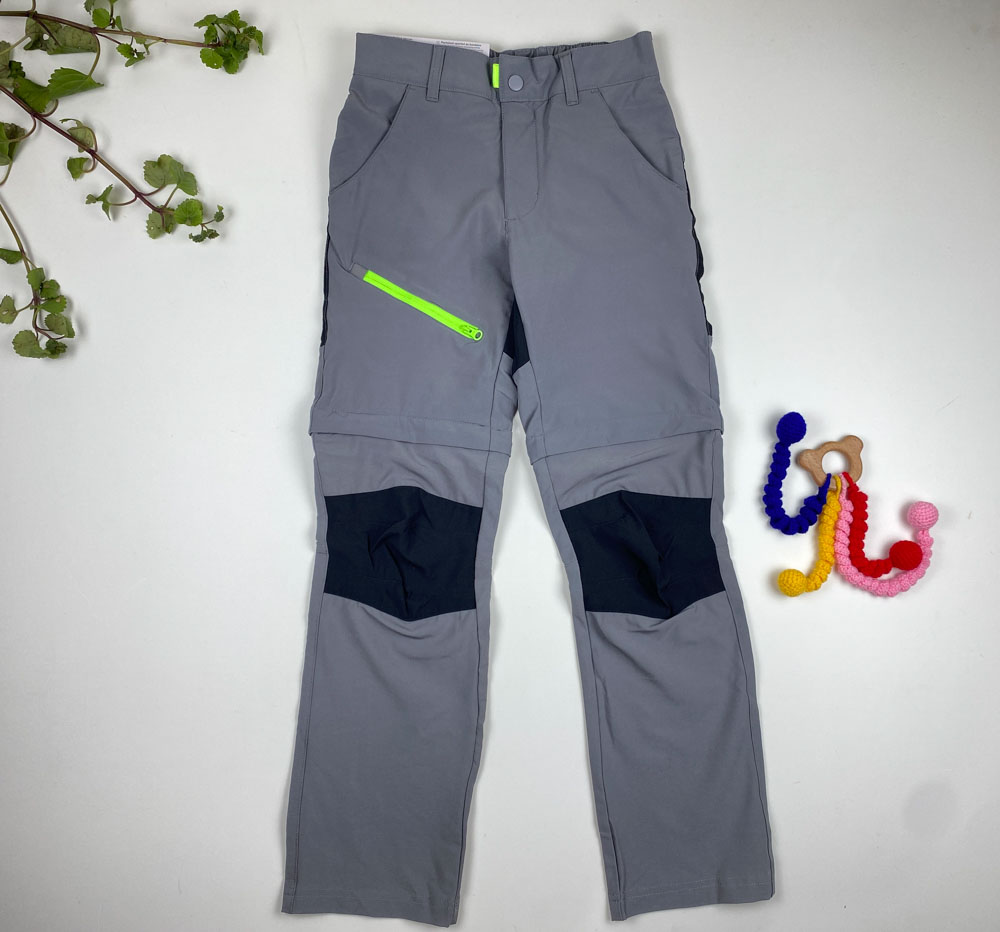 شلوار دو کاره برند لوپیلو طرح زیپ دار شلوارک شو کمر دکمه ای طوسی تیره رنگ - 10 تا 11 سال