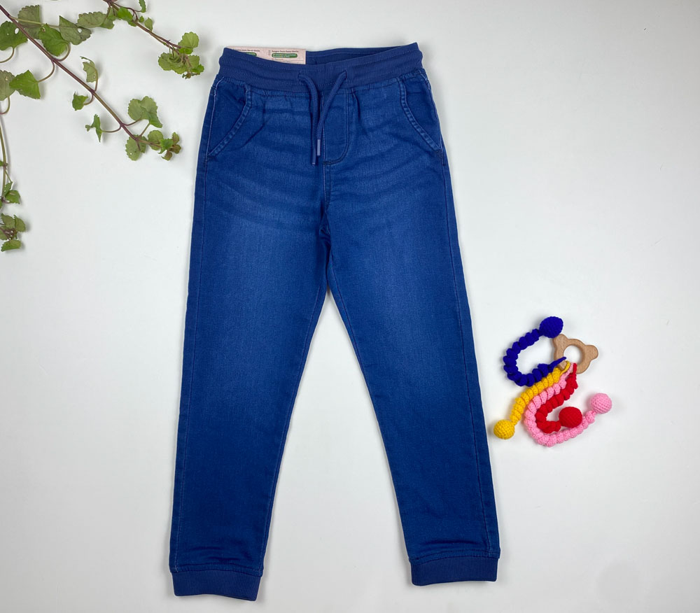 شلوار جین مچ دار برند Pepperts طرح کمرکش جیب دار سرمه ای رنگ - 8 تا 10 سال