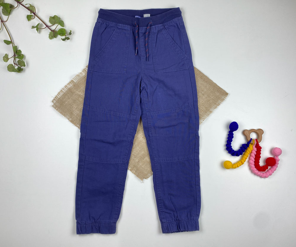 شلوار پسرانه مچ دار برند لوپیلو طرح کمرکش جیب دار سرمه ای رنگ - 7 تا 8 سال