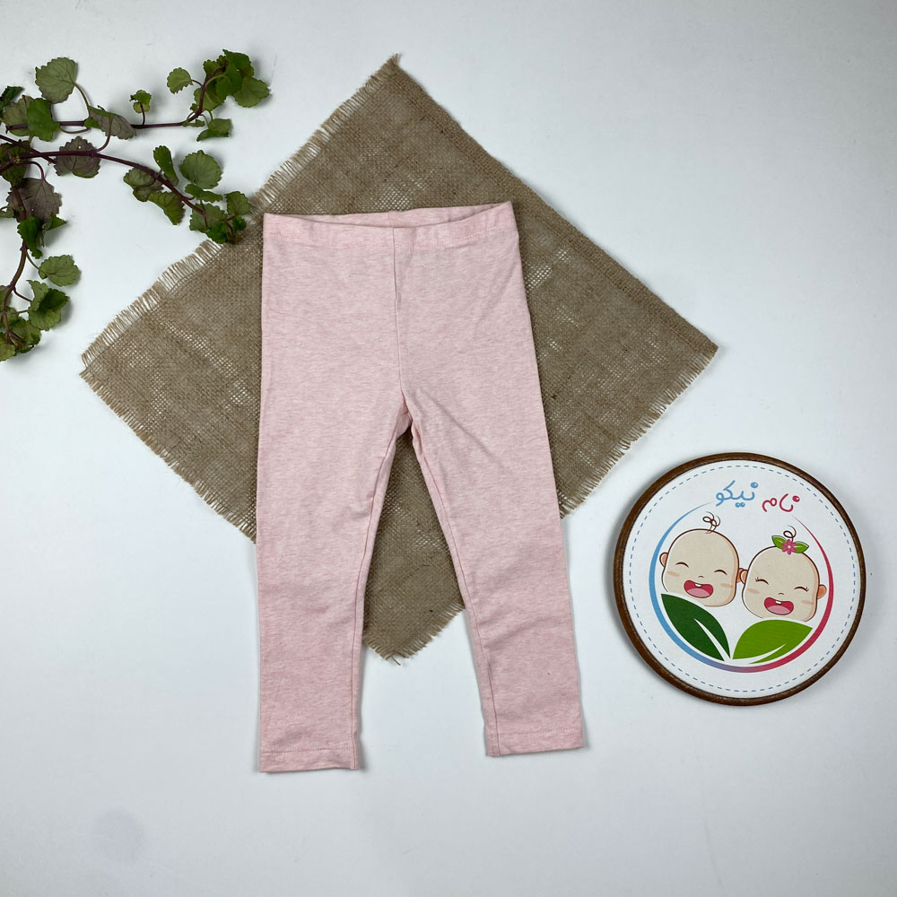 شلوار نوزادی دخترانه ساده برند لوپیلو طرح ساده کمرکش گلبهی رنگ - 12 تا 24 ماه