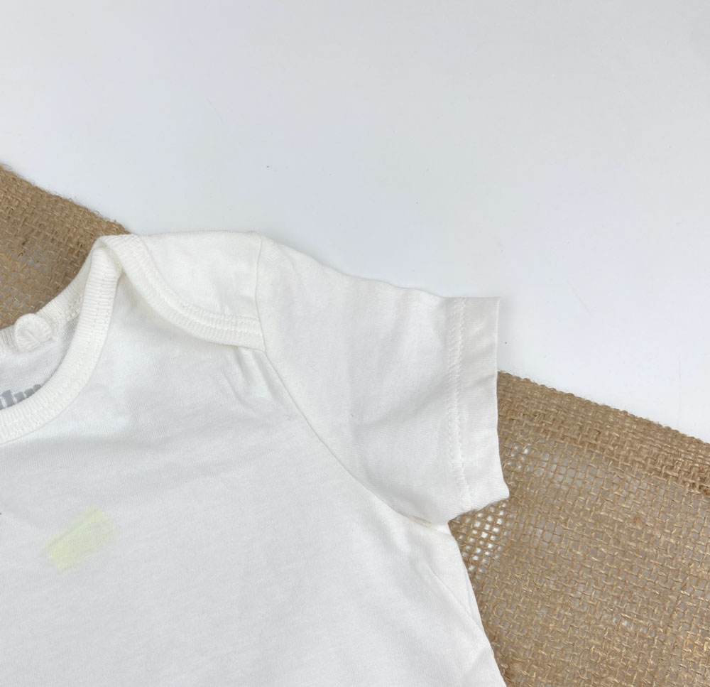 بادی نوزادی آستین کوتاه برند لوپیلو طرح ساده یقه گرد سفید رنگ - 6 تا 12 ماه