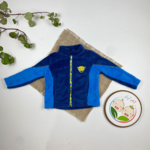 سویشرت نوزادی پسرانه آستین بلند طرح خرس زیپی بدون کلاه سرمه ای رنگ - 12 تا 24 ماه