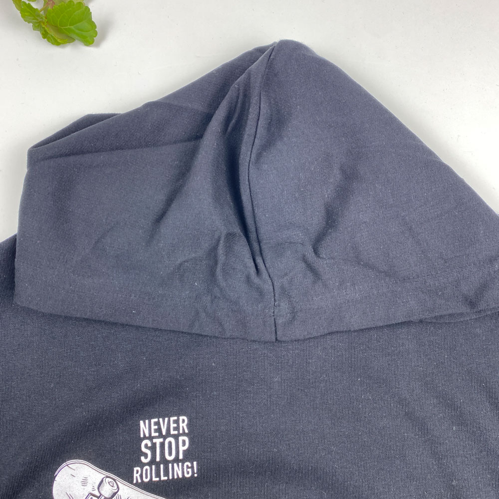 هودی پسرانه آستین بلند طرح اسکیت کلاه دار مشکی رنگ - 10 تا 12 سال