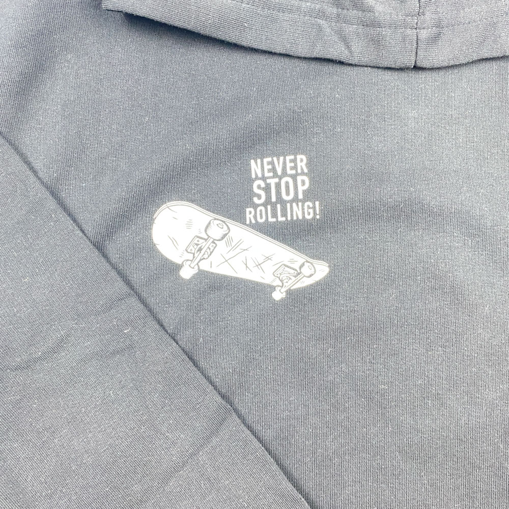 هودی پسرانه آستین بلند طرح اسکیت کلاه دار مشکی رنگ - 10 تا 12 سال