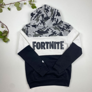 هودی پسرانه آستین بلند طرح طرح سه رنگ چریکی کلاه دار جلو بسته طوسی رنگ - 10 تا 12 سال