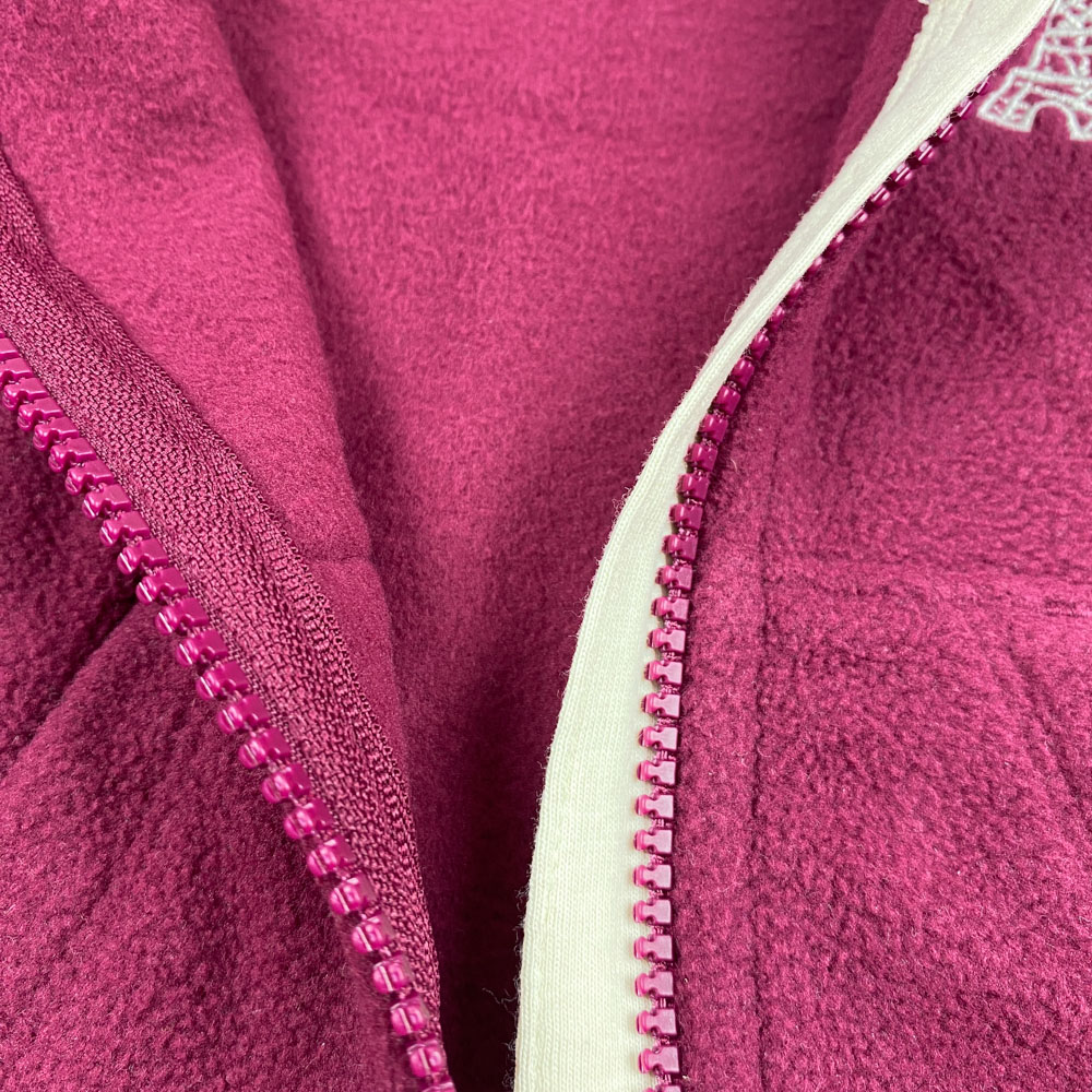 سویشرت آستین بلند طرح ایفل کلاه دار زیپی جگری رنگ - 2 تا 6 ماه