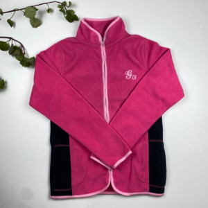 سویشرت دخترانه آستین بلند طرح and 73 زیپی بدون کلاه سرخابی رنگ - 14 سال