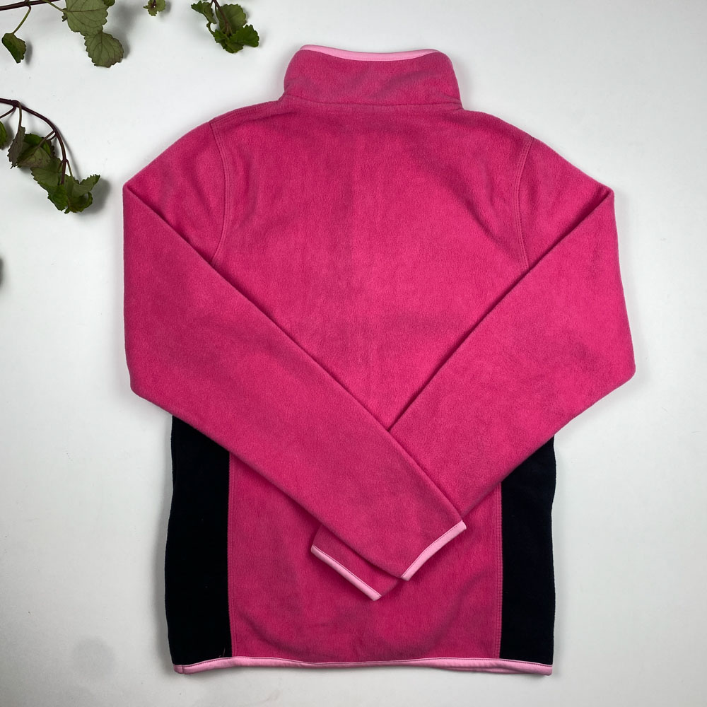 سویشرت دخترانه آستین بلند طرح and 73 زیپی بدون کلاه سرخابی رنگ - 14 سال