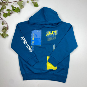 هودی آستین بلند برند Pepperts طرح طرح زرد و سبز کلاه دار جلو بسته کله غازی رنگ