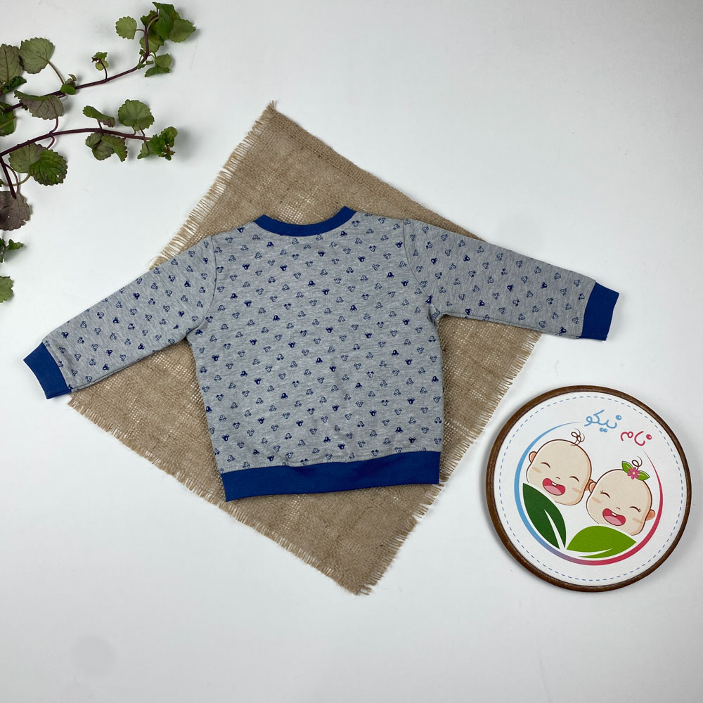 سویشرت نوزادی آستین بلند برند لوپیلو طرح ماشین ها زیپی بدون کلاه طوسی رنگ - 2 تا 6 ماه