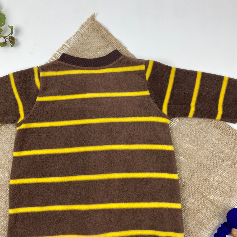 سرهمی نوزادی پسرانه آستین بلند برند کارترز طرح میمون جلو دکمه ای قهوه ای رنگ - 3 ماه