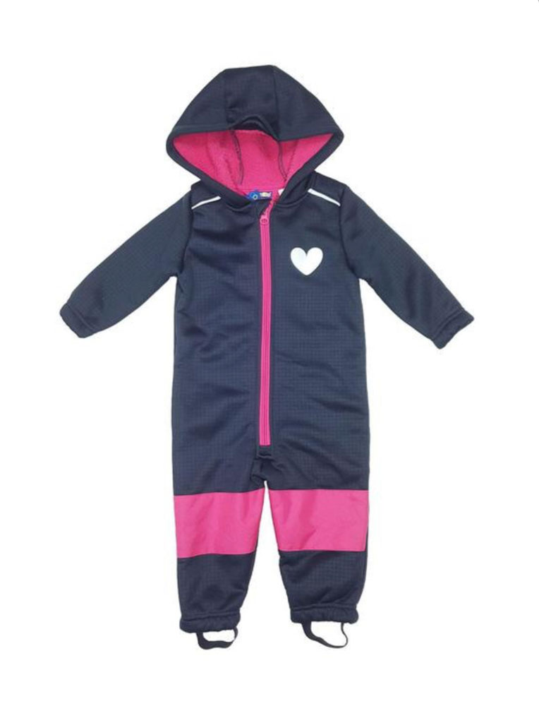 سرهمی دخترانه آستین بلند برند لوپیلو طرح قلب زیپی کلاه دار سرمه ای رنگ - 6 تا 8 سال