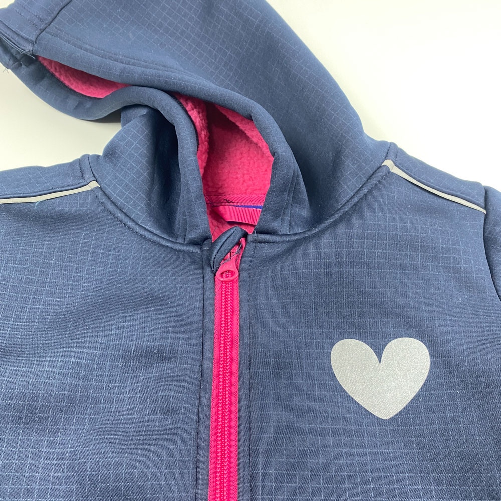 سرهمی دخترانه آستین بلند برند لوپیلو طرح قلب زیپی کلاه دار سرمه ای رنگ - 6 تا 8 سال