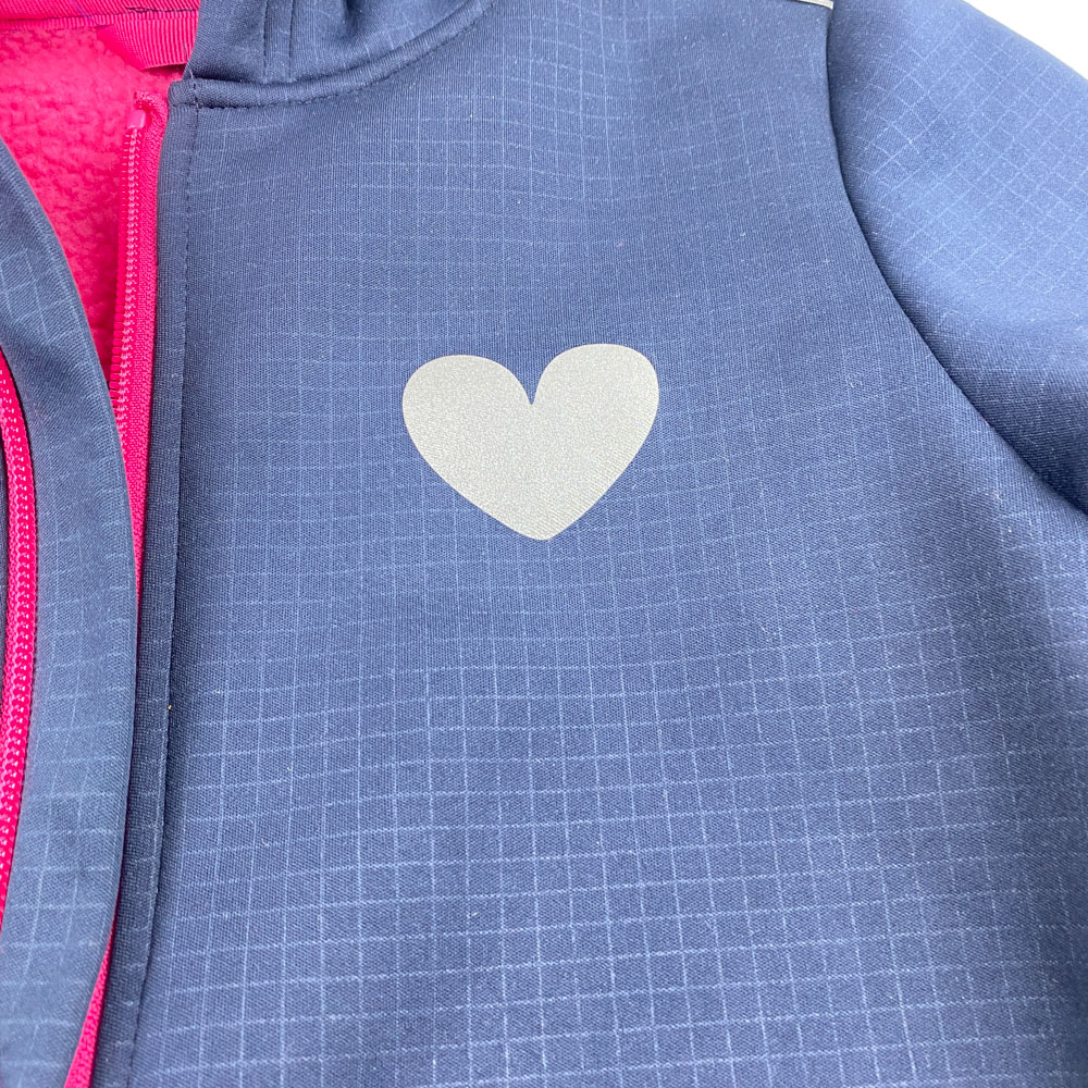 سرهمی دخترانه آستین بلند برند لوپیلو طرح قلب زیپی کلاه دار سرمه ای رنگ - 6 تا 8 سال