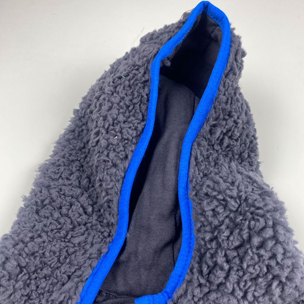 سرهمی نوزادی آستین بلند برند لوپیلو طرح ساده زیپی کلاه دار طوسی تیره رنگ