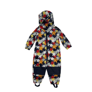 سرهمی کاپشن نوزادی آستین بلند برند لوپیلو طرح ستاره ای جلو زیپی کلاه دار سرمه ای رنگ