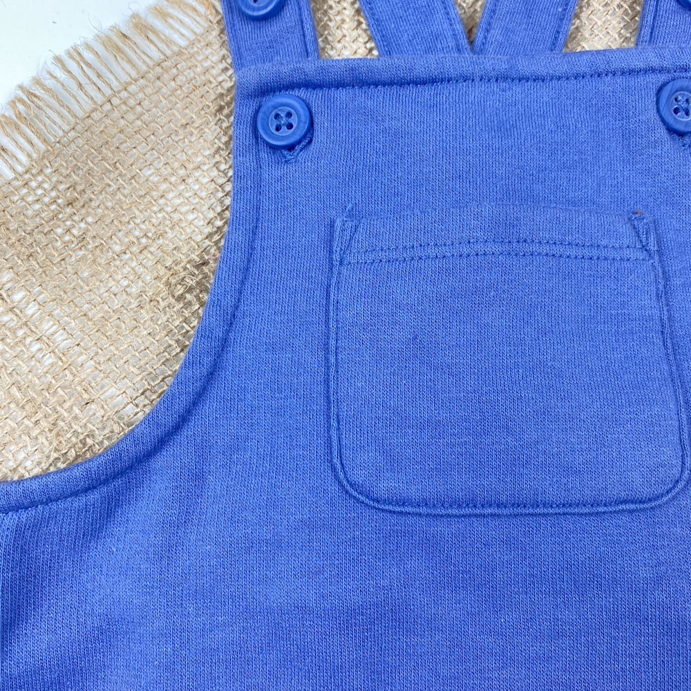 بیلر نوزادی برند لوپیلو طرح ساده بندی جلو جیب دار نیلی رنگ - 4 تا 6 ماه