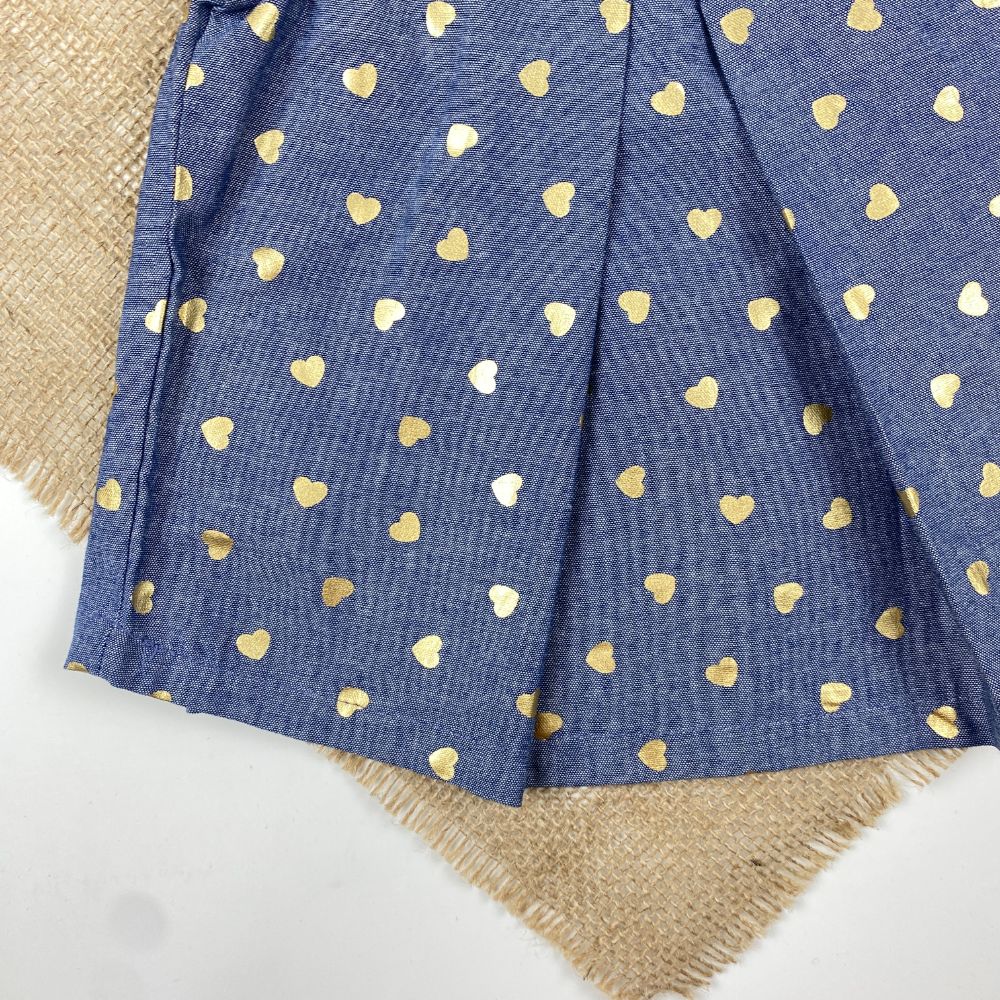 پیراهن نوزادی دخترانه آستین حلقه ای طرح قلبی حلقه ای چین چین طوسی تیره رنگ - 6 ماه