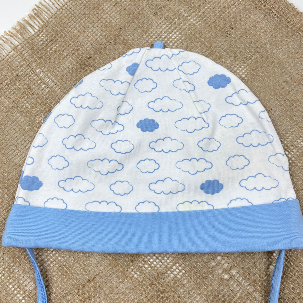 کلاه نوزادی نوزادی برند لوپیلو طرح ابر بندی سفید رنگ - 12 تا 24 ماه